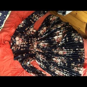 SHEIN floral high neck dress